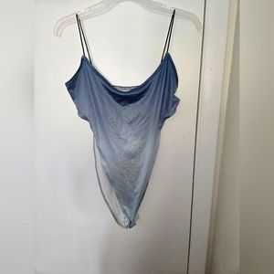 Blue high rise body suit size 1x
